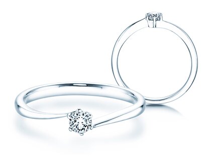 Anello di Fidanzamento Devotion in 18K oro bianco con diamante 0,15ct H/SI
