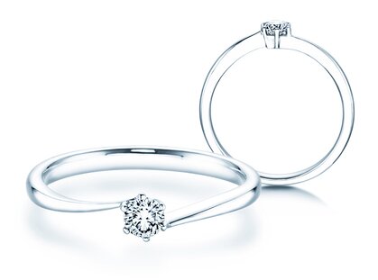 Anello di Fidanzamento Devotion in 18K oro bianco con diamante 0,15ct G/SI