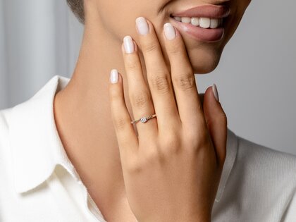 Anello di Fidanzamento Devotion in 14K oro bianco con diamante 0,20ct D/IF