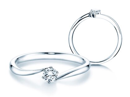 Anello di Fidanzamento Devotion in 14K oro bianco con diamante 0,20ct G/SI