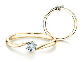 Anello di Fidanzamento Devotion in 14K oro giallo con diamante 0,35ct G/SI