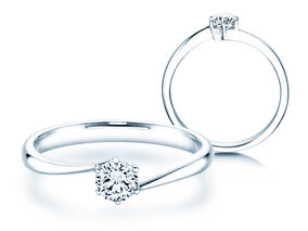 Anello di Fidanzamento Devotion in 14K oro bianco con diamante 0,35ct G/SI