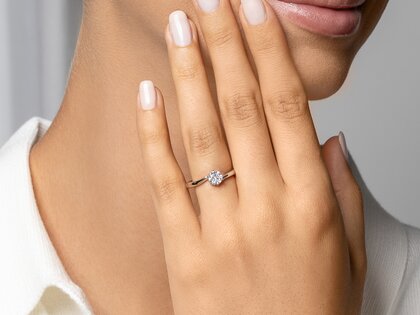 Anello di Fidanzamento Devotion in 18K oro giallo con diamante 0,50ct H/SI