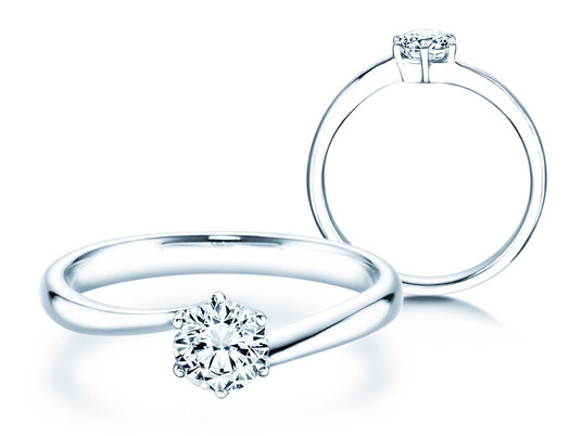 Anello di Fidanzamento Devotion in 9K oro bianco con diamante 0,50ct H/SI