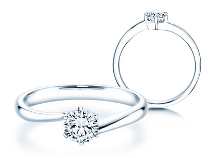 Anello di Fidanzamento Devotion in 14K oro bianco con diamante 0,50ct H/SI