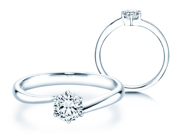Anello di Fidanzamento Devotion in 14K oro bianco con diamante 0,50ct H/SI