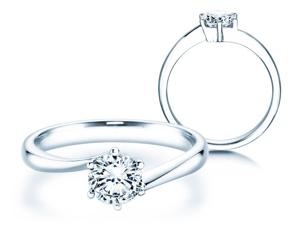 Anello di Fidanzamento Devotion in 14K oro bianco con diamante 0,75ct H/SI
