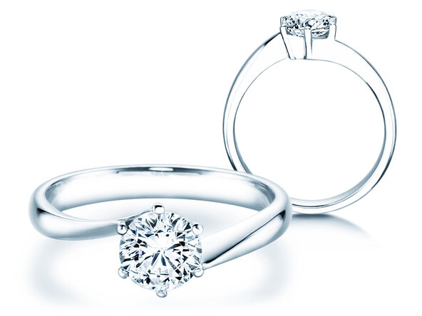 Anello di Fidanzamento Devotion in 18K oro bianco con diamante 1,00ct H/SI