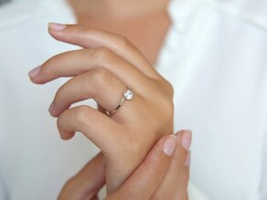 Anello di Fidanzamento Devotion in 14K oro bianco con diamante 0,50ct H/SI