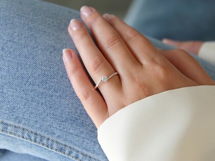 Anello di Fidanzamento Devotion in 14K oro bianco con diamante 0,20ct D/IF