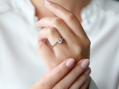 Anello di Fidanzamento Devotion in 14K oro bianco con diamante 0,75ct H/SI