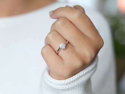Anello di Fidanzamento Devotion in 18K oro bianco con diamante 1,00ct H/SI