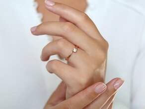 Anello di Fidanzamento Devotion in 18K oro rosa con diamante 0,10ct G/SI