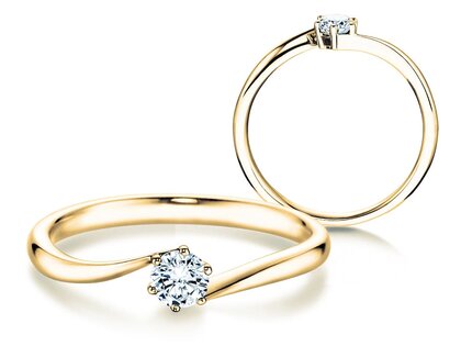 Anello di Fidanzamento Devotion in 14K oro giallo con diamante 0,25ct G/SI