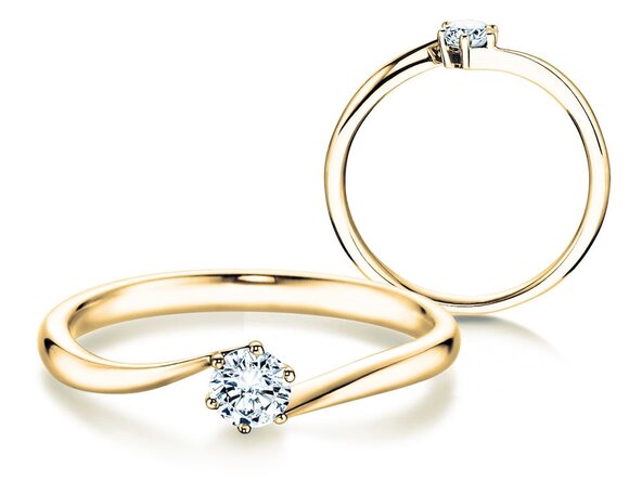Anello di Fidanzamento Devotion in 14K oro giallo con diamante 0,25ct G/SI