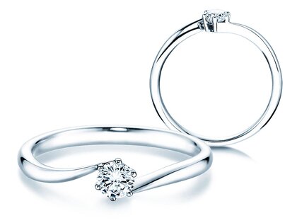 Anello di Fidanzamento Devotion in 9K oro bianco con diamante 0,25ct H/SI