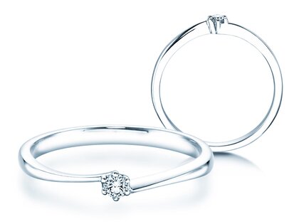 Anello di Fidanzamento Devotion in argento 925/- con diamante 0,05ct D/IF