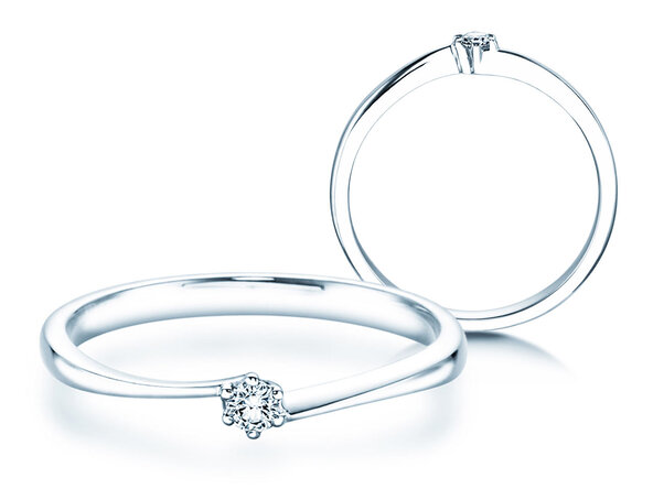 Anello di Fidanzamento Devotion in argento 925/- con diamante 0,05ct D/IF