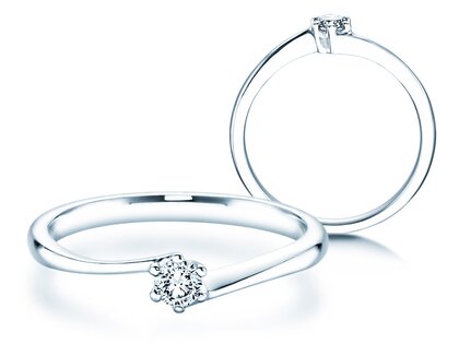 Anello di Fidanzamento Devotion in 18K oro bianco con diamante 0,10ct H/SI