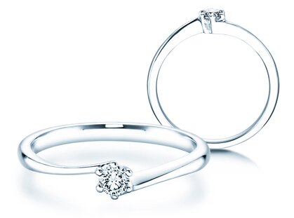 Anello di Fidanzamento Devotion in argento 925/- con diamante 0,10ct G/SI