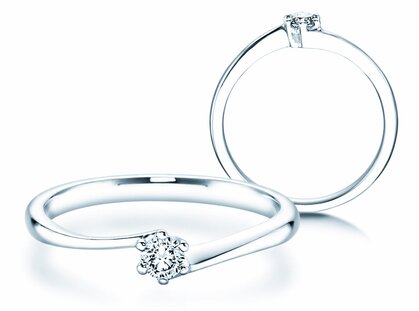 Anello di Fidanzamento Devotion in 14K oro bianco con diamante 0,10ct G/SI