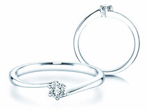 Anello di Fidanzamento Devotion in argento 925/- con diamante 0,10ct G/SI