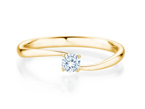 Anello di Fidanzamento Devour in 14K oro giallo con diamante da laboratorio 0,15ct E/VS