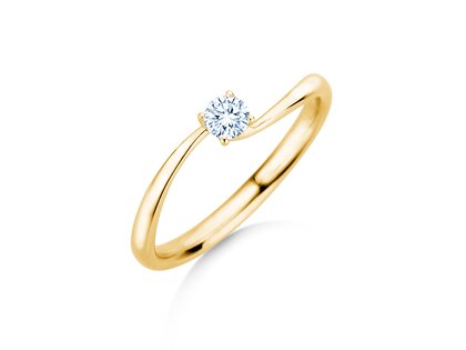 Anello di Fidanzamento Devour in 14K oro giallo con diamante da laboratorio 0,15ct E/VS