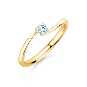 Anello di Fidanzamento Devour in 14K oro giallo con diamante da laboratorio 0,15ct E/VS