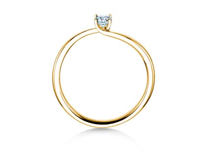 Anello di Fidanzamento Devour in 14K oro giallo con diamante da laboratorio 0,15ct E/VS