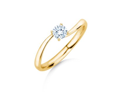 Anello di Fidanzamento Devour in 14K oro giallo con diamante da laboratorio 0,25ct E/VS