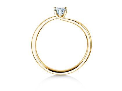 Anello di Fidanzamento Devour in 14K oro giallo con diamante da laboratorio 0,25ct E/VS