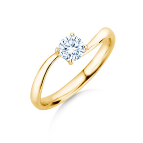 Anello di Fidanzamento Devour in 9K oro giallo con diamante da laboratorio 0,50ct E/VS