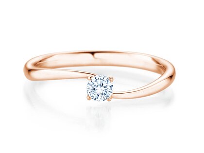 Anello di Fidanzamento Devour in 9K oro rosa con diamante da laboratorio 0,15ct E/VS
