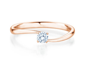 Anello di Fidanzamento Devour in 9K oro rosa con diamante da laboratorio 0,15ct E/VS