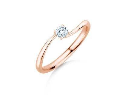 Anello di Fidanzamento Devour in 9K oro rosa con diamante da laboratorio 0,15ct E/VS