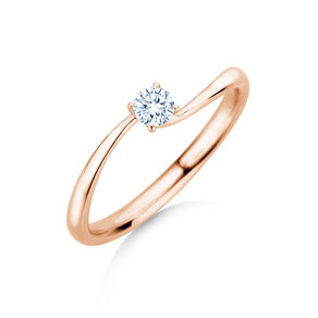 Anello di Fidanzamento Devour in 9K oro rosa con diamante da laboratorio 0,15ct E/VS
