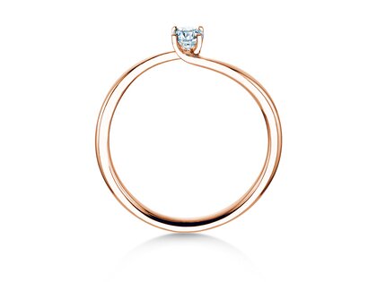 Anello di Fidanzamento Devour in 9K oro rosa con diamante da laboratorio 0,15ct E/VS