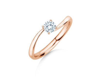Anello di Fidanzamento Devour in 14K oro rosa con diamante da laboratorio 0,25ct E/VS