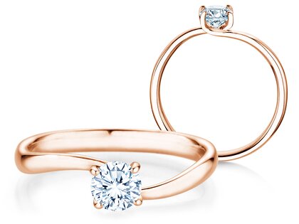 Anello di Fidanzamento Devour in 14K oro rosa con diamante da laboratorio 0,50ct E/VS