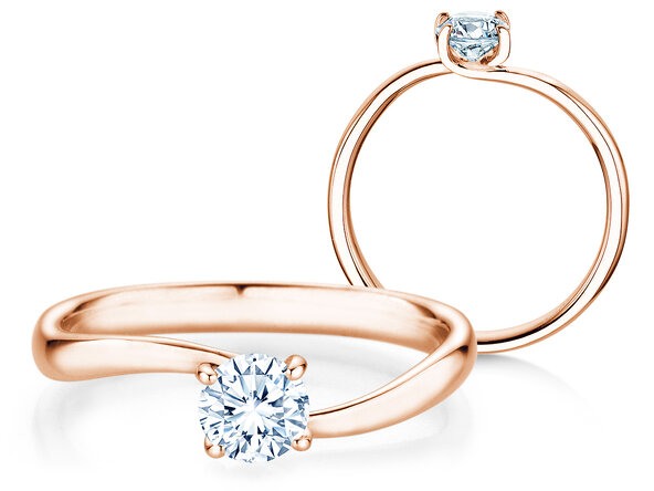 Anello di Fidanzamento Devour in 14K oro rosa con diamante da laboratorio 0,50ct E/VS