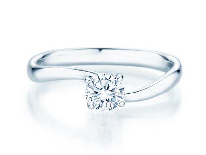 Anello di Fidanzamento Devour in 9K oro bianco con diamante da laboratorio 0,50ct E/VS