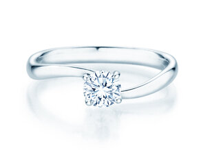 Anello di Fidanzamento Devour in 9K oro bianco con diamante da laboratorio 0,50ct E/VS