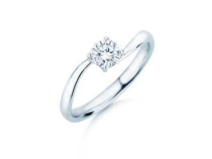 Anello di Fidanzamento Devour in 9K oro bianco con diamante da laboratorio 0,50ct E/VS