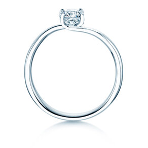 Anello di Fidanzamento Devour in 9K oro bianco con diamante da laboratorio 0,50ct E/VS