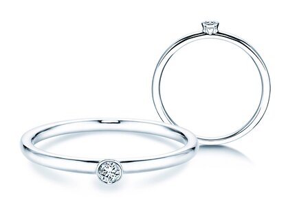 Anello di Fidanzamento Eternal in 14K oro bianco con diamante 0,05ct H/SI