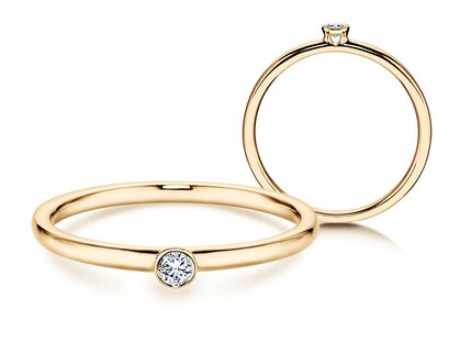 Anello di Fidanzamento Eternal in 14K oro giallo con diamante 0,05ct H/SI