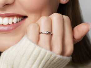Anello di Fidanzamento Eternal in argento 925/- con diamante 0,10ct G/SI