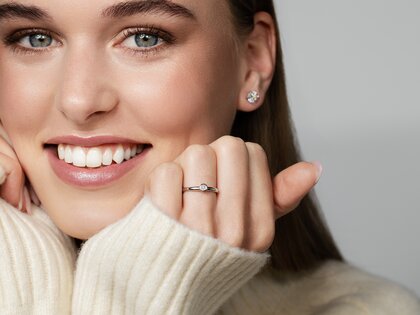 Anello di Fidanzamento Eternal in argento 925/- con diamante 0,10ct G/SI