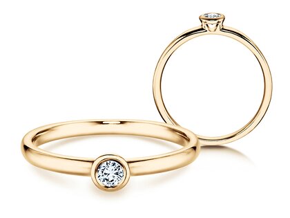 Anello di Fidanzamento Eternal in 14K oro giallo con diamante 0,10ct H/SI